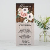 4x9.25プログラムカードGeometric Garden Barn Wood 招待状 (スタンド正面)