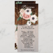 4x9.25プログラムカードGeometric Garden Barn Wood 招待状 (正面/裏面)