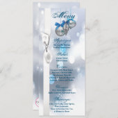 4x9.25メニューカードオーナメント雪片スノーフレーク 招待状 (正面/裏面)