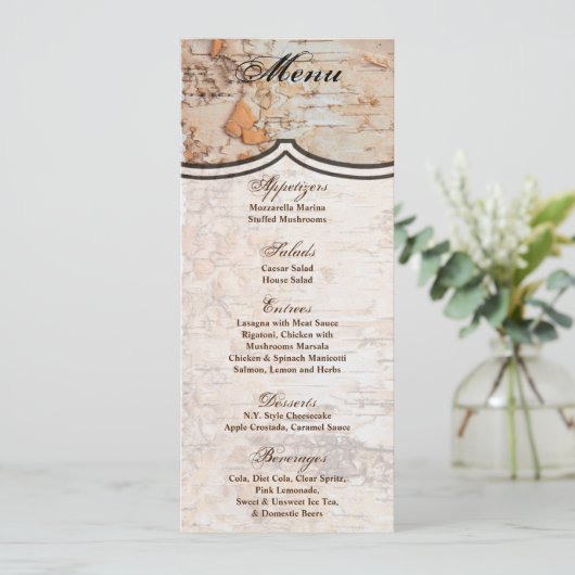 4x9.25メニューカードカントリーバーンドウッドレーストリムエッジ 招待状 (スタンド正面)