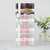 4x9.25メニューカードクリスマストラッククリスマスバッファロープラ 招待状 (スタンド正面)