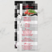 4x9.25メニューカードクリスマストラッククリスマスバッファロープラ 招待状 (正面/裏面)