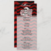 4x9.25メニューカードスカルバラゴシックChevron red bl 招待状 (正面/裏面)