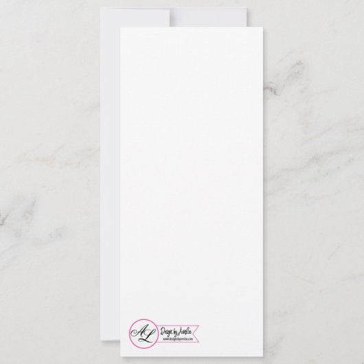 4x9.25メニューカードディアドードバックウッドランド狩り 招待状 (裏面)