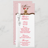 4x9.25メニューカードトナカイのクリスマスクリスマスポルカド 招待状 (正面/裏面)