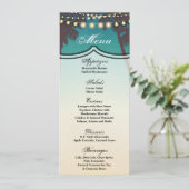 4x9.25メニューカードビーチサンセットパームツリーズストリングL 招待状 (スタンド正面)