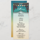 4x9.25メニューカードビーチサンセットパームツリーズストリングL 招待状 (正面/裏面)