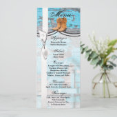 4x9.25メニューカードブルーウッドバーンドアブーツ 招待状 (スタンド正面)