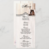 4x9.25メニューカードブーツカントリー素朴ウェスタンWea 招待状 (正面/裏面)