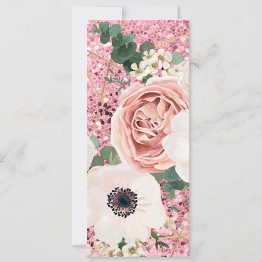 4x9.25メニューカード幾何学的ガーデンバラグリッター 招待状 (裏面)