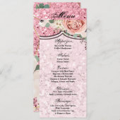 4x9.25メニューカード幾何学的ガーデンバラグリッター 招待状 (正面/裏面)