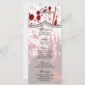 4x9.25メニューカード血液（ばちゃばちゃ）跳ねるVampireゴシック 招待状 (正面)