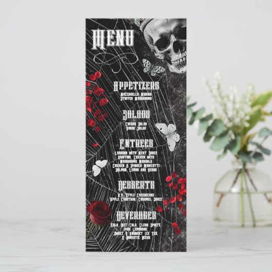 4x9.25メニューカードAdeline Zade Meadows Zaを搭載 招待状 (スタンド正面)