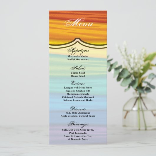 4x9.25メニューカードlgbtqレインボーフラグレズビアンゲイb 招待状 (スタンド正面)