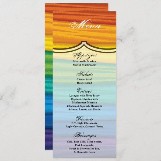 4x9.25メニューカードlgbtqレインボーフラグレズビアンゲイb 招待状 (正面/裏面)