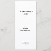 4x9" Menu or Program Printing メニュー (正面)