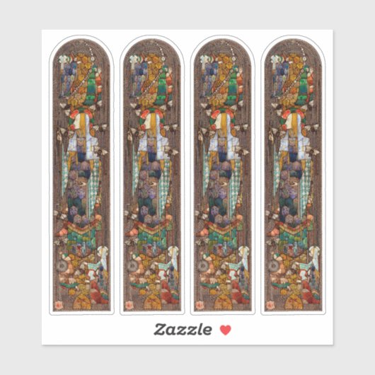 4xStained Glass Window Design of St. Gobnait  シール (シート)