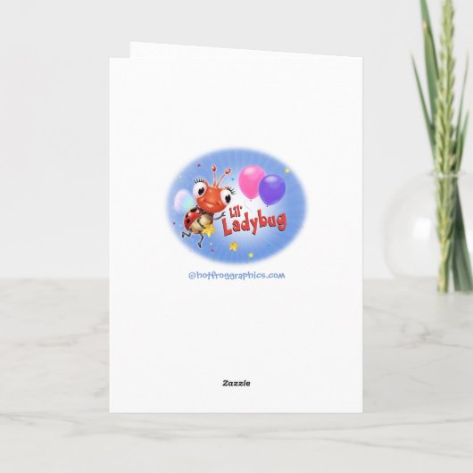 4yrsカスタムなバースデー・カードの小さいてんとう虫の範囲 カード (裏面)