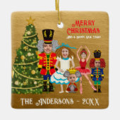 5おもしろい人の顔のナツクラッカーファミリを追加 セラミックオーナメント (正面)