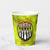 5おもしろい羽のサンタペンギンパーソナライズされた 紙コップ (裏面)