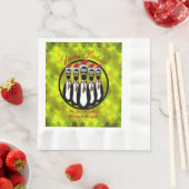 5おもしろい羽のサンタペンギンパーソナライズされた 縁ありランチョンナプキン (インサイチュ)