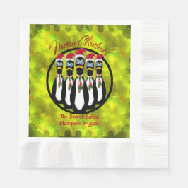 5おもしろい羽のサンタペンギンパーソナライズされた 縁ありランチョンナプキン