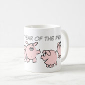 5おもしろい CartoonイラストレーションPig カスタム Year W Mug コーヒーマグカップ (正面右)