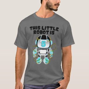 5おもしろいth誕生日ギフトかわいい5歳ロボット値リスト tシャツ