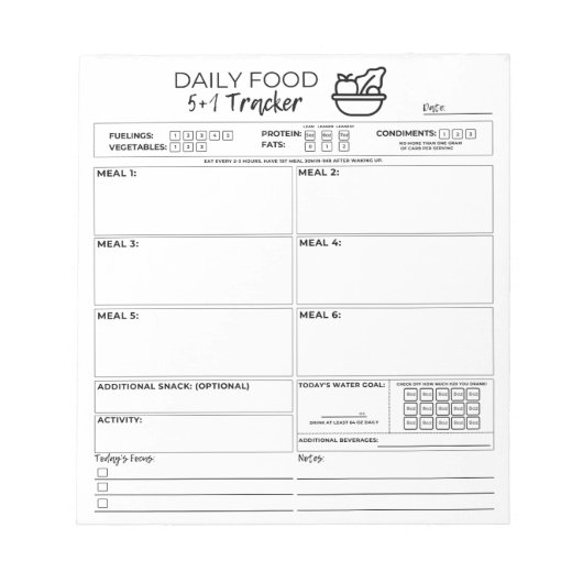 5および1メモ帳(5.5X6) ノートパッド (正面)