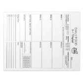 5および1メモ帳(8.5x11) ノートパッド (正面)