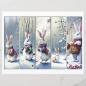 5お洒落雪のバンニーのクリスマスブックマークセット (正面)