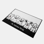 5かわいいドッグズカスタム文字 ドアマット (アングル)