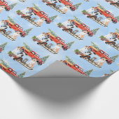 5かわいい犬のフェスティバルクリスマスドッグギフトラップ ラッピングペーパー (角)