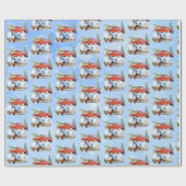 5かわいい犬のフェスティバルクリスマスドッグギフトラップ ラッピングペーパー (フラット)