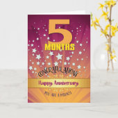 5か月の回復記念日はっきりした数値 カード (黄色い花)