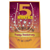 5か月の回復記念日はっきりした数値 ミディアムペーパーバッグ (正面)