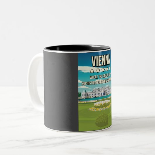 5つおもしろい星ウィーンAustriaレビュー旅行ポスター ツートーンマグカップ (正面左)