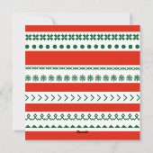 5つのおもしろい小妖精や小人の家族の赤い緑のクリスマス シーズンカード (裏面)