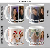 5つのおもしろい顔のカスタム写真と長いメッセージ コーヒーマグカップ