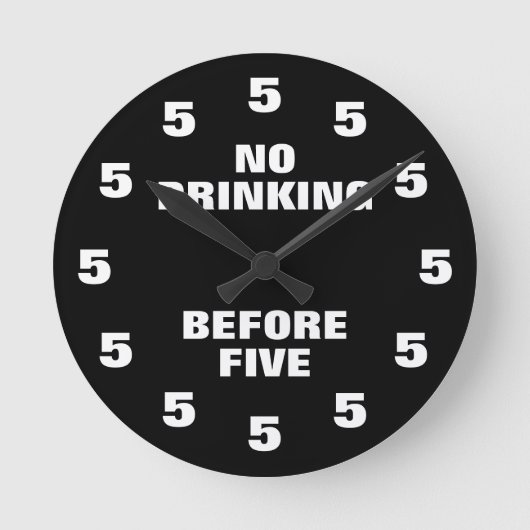 5つのオフィスのノベルティラウンドの前に飲みおもしろいない ラウンド壁時計 (正面)