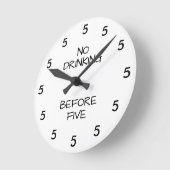 5つのオフィスノベルティの前に飲みおもしろい込み禁止 ラウンド壁時計 (傾斜)