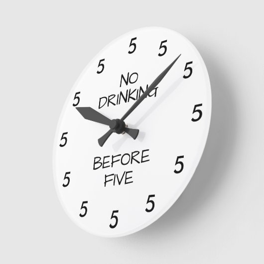 5つのオフィスノベルティの前に飲みおもしろい込み禁止 ラウンド壁時計 (傾斜)