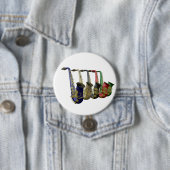 5つのカラフルなサクソフォーンボタンのバッジの名札 缶バッジ (インサイチュ)