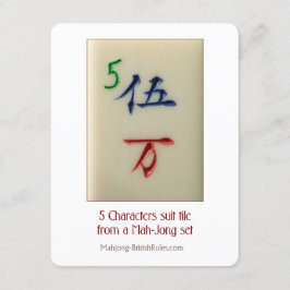 5つのキャラクターのスーツのタイル-説明的なカード 招待状