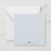 5つのゴールデンクリスマスボール – 書ブルー ノートカード (裏面)