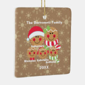 5つのジンジャーブレッドの顔のクリスマスのオーナメントの系列 セラミックオーナメント (右)