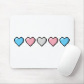 5つのトランスジェンダープライドフラグのピクセルハートの行 マウスパッド (マウス)