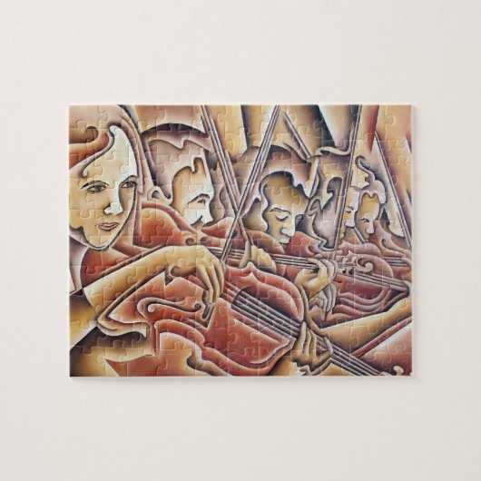 5つのバイオリンのパズル ジグソーパズル (横)