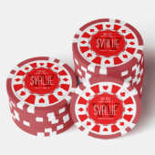 5つのパーソナライズされたクラシックトランプのポーカーチップ ポーカーチップ (積み重ね)