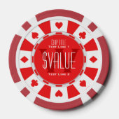 5つのパーソナライズされたクラシックトランプのポーカーチップ ポーカーチップ (裏面)
